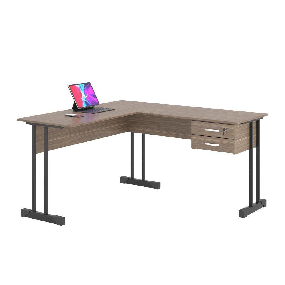 Mesa em L com 2 Gavetas Rael