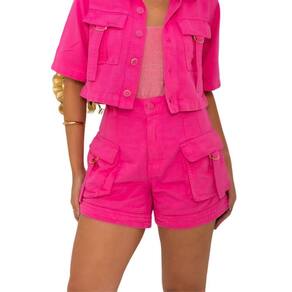 Shorts Feminino Cargo Lumini Rosa 02063