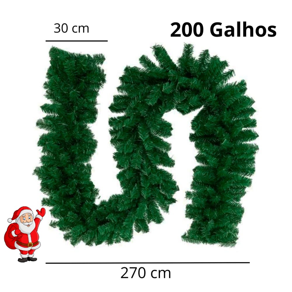 Natal Deslumbrante: Festão Aramado 200 Galhos 2,70m