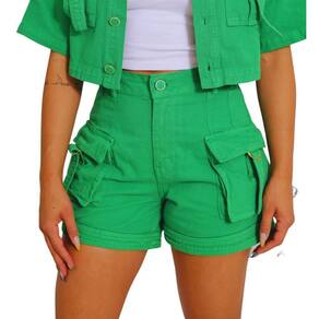 Shorts Feminino Cargo Lumini Verde 02063