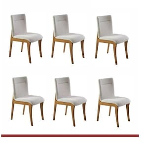 Conjunto 6 Cadeiras Estofadas Debora Espresso Móveis Cinamomo/Losango