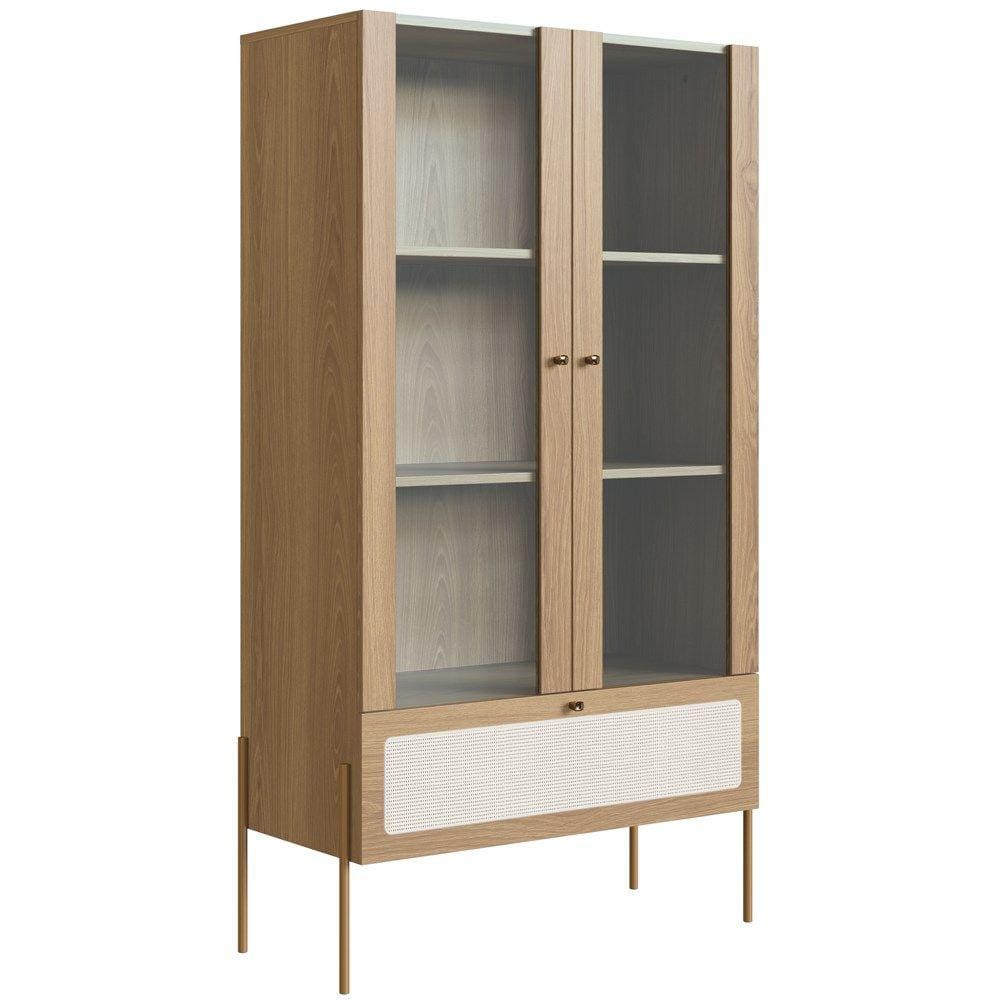 Cristaleira 2 PT Vidro 1 GVT Pes Metal 28963 Hanover Artesano
