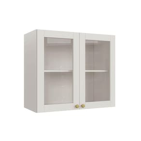 Armário Aéreo 2 Portas 80cm com Porta de Vidro Arizona Cabecasa Madeiramadeira Branco