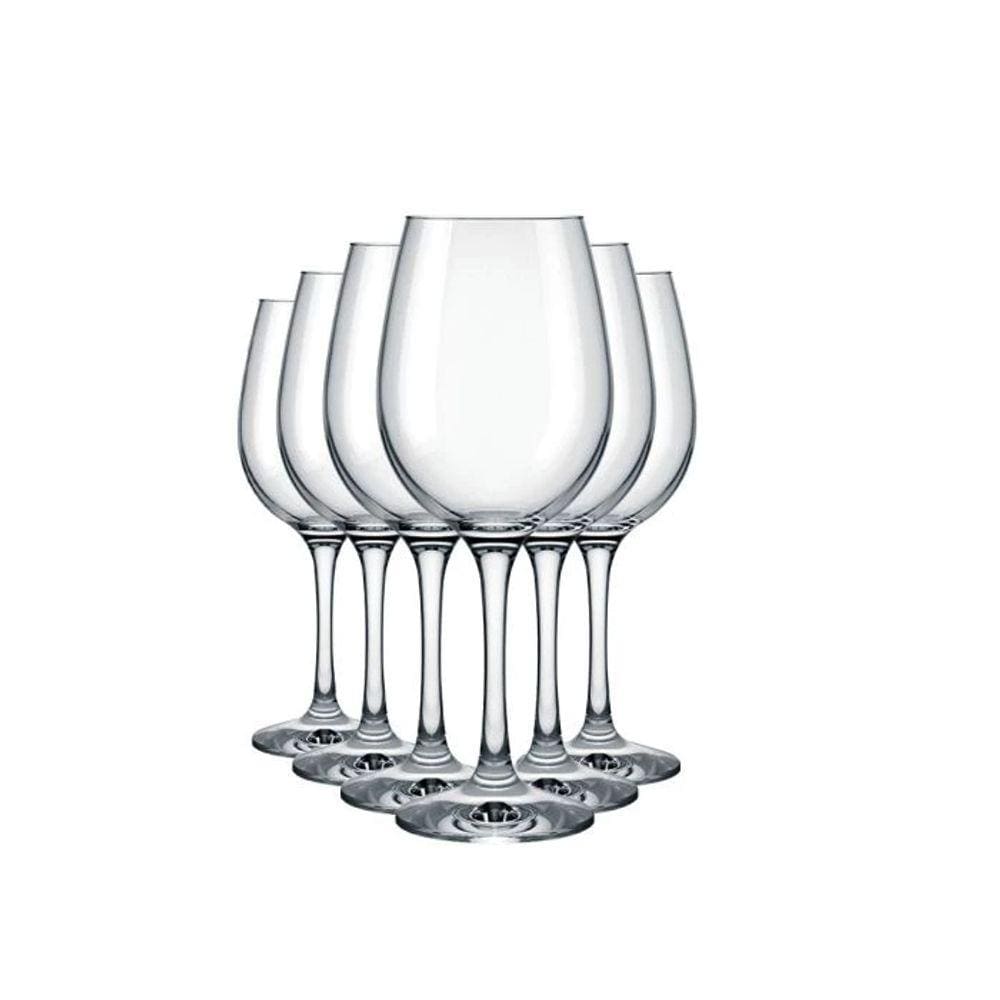 Jogo 6 Unidades Taças Barone 385ml Vinhos Premium Vidro Nadir