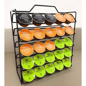 Porta 50 Cápsulas De Café Suporte Dolce Gusto Aramado Aço Preto