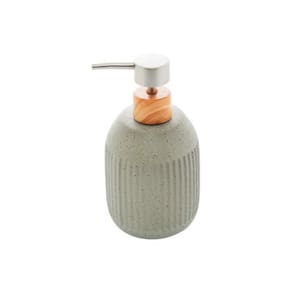 Dispenser Para Sabonete Líquido Em Cerâmica Granilite Lines 430ml Lyor Branco