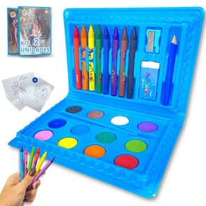 Maleta Pintura Infantil Estojo 24 Peças - Cores Vibrantes