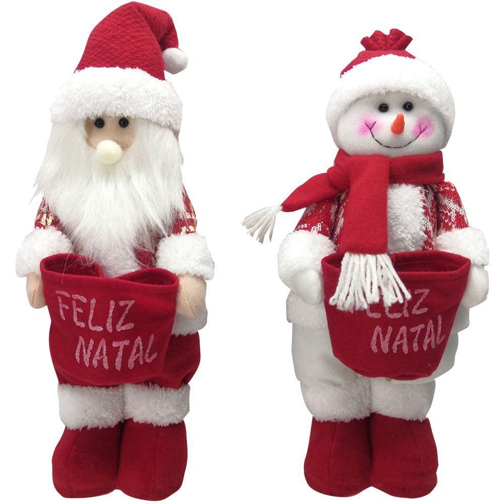 Enfeite Natalino Boneco Em Pe C/Saco Vm 16X40