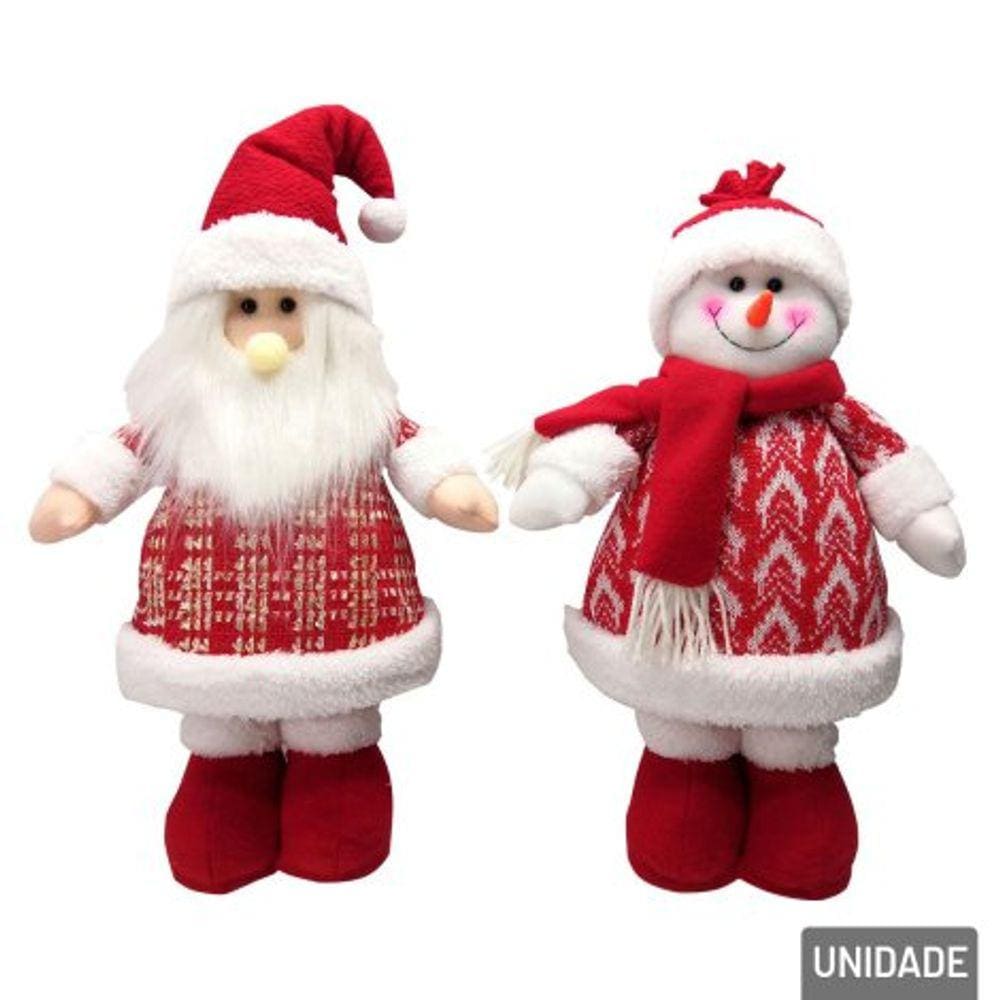 Boneco Pelucia Em Pe Pose Xadrez/Vm 41Cm