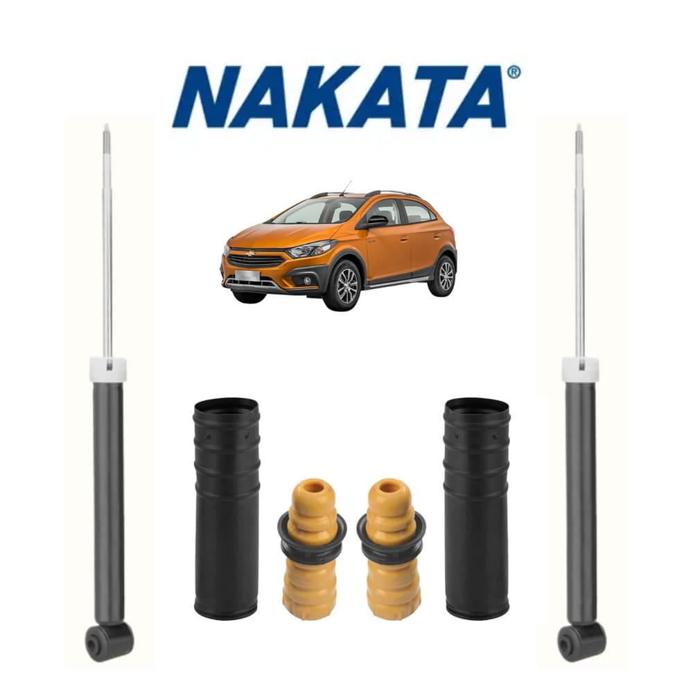 Amortecedor Esquerdo+Direito Nakata Tras + Kit Batente Onix Activ 2016 A 2019