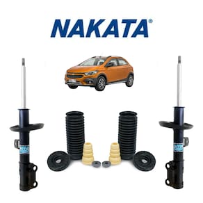 Amortecedor Esquerdo + Direito Nakata Dianteiro + Kit Bat Onix Activ 2016 A 2019