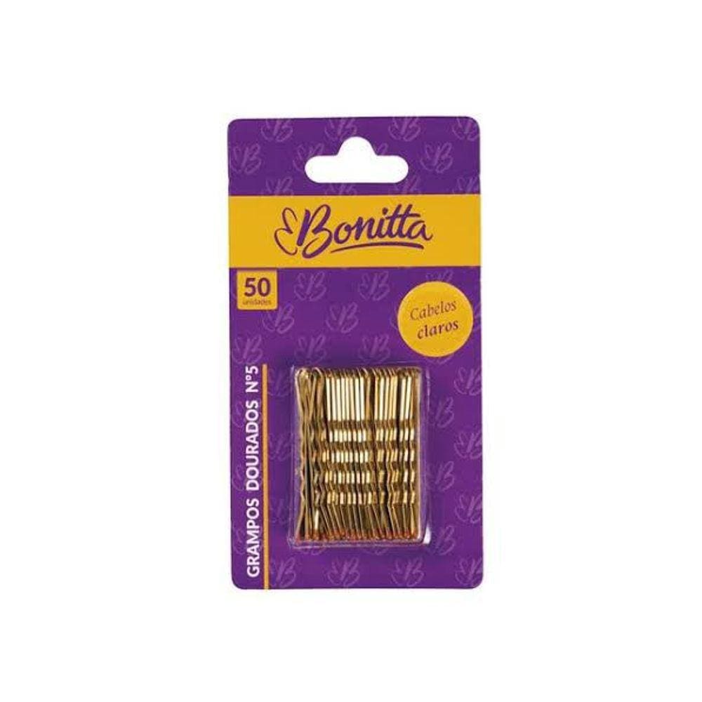 Grampos Dourados N5 Bonitta com 50 Unid, 636BT