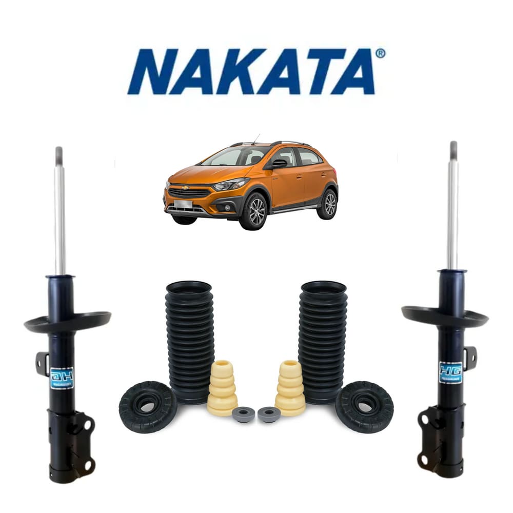 Amortecedor Esquerdo+Direito Nakata Diant + Kit Batente Onix Activ 2016 A 2019