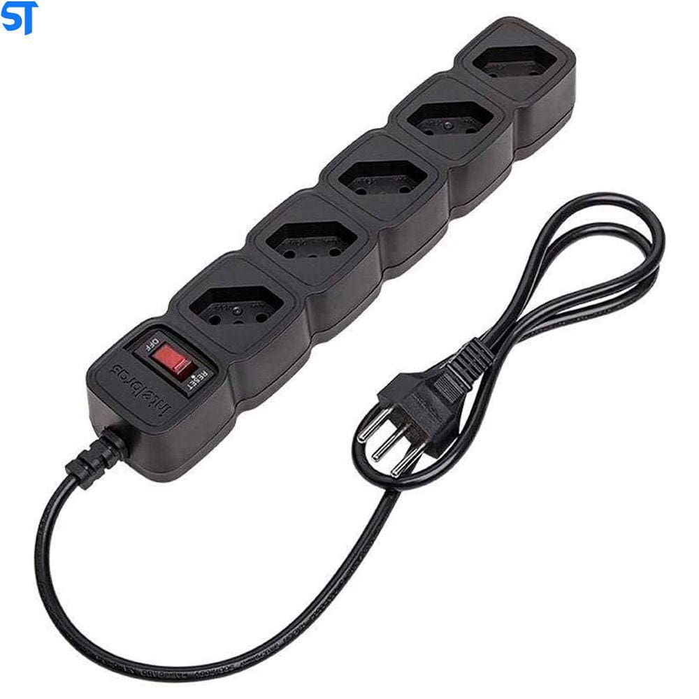 Protetor Filtro de Linha Intelbras 5 Tomadas Bivolt 1 Metro EPE 205 Preto