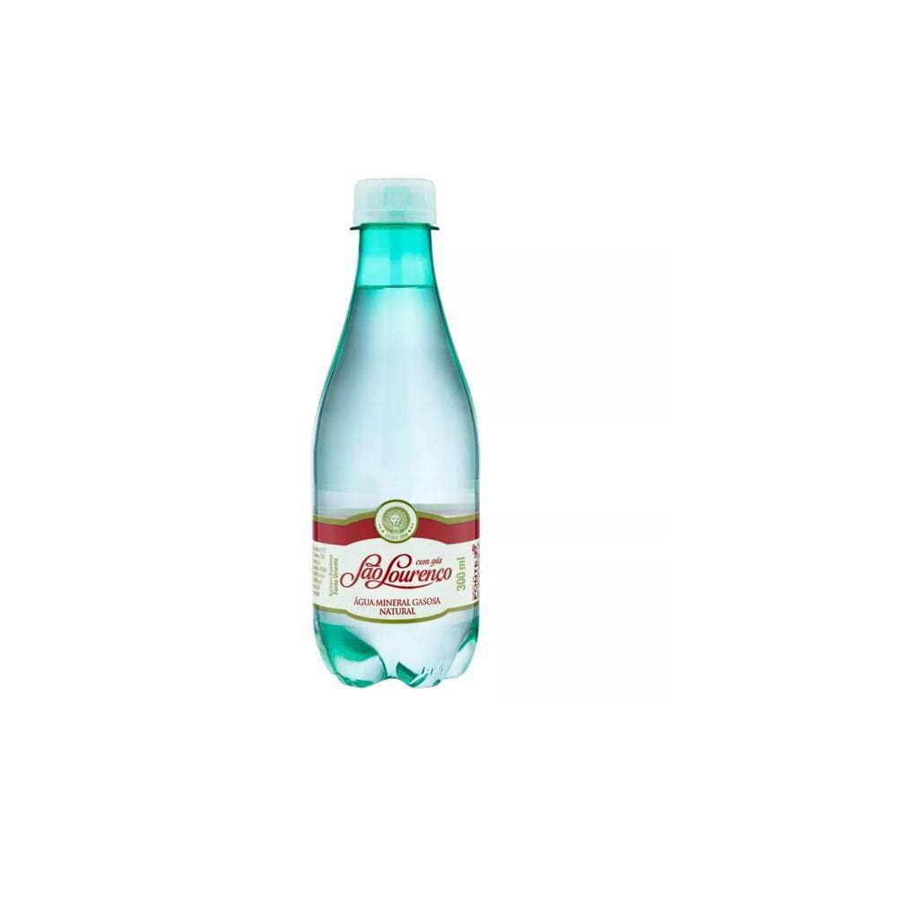 Água mineral São Lourenço com gás garrafa 300 mL