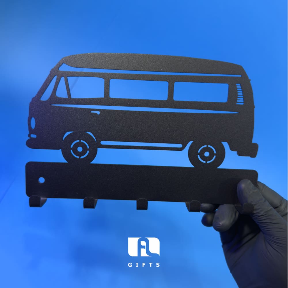 Porta Chaves Kombi  22x14 cm Preto Lixa