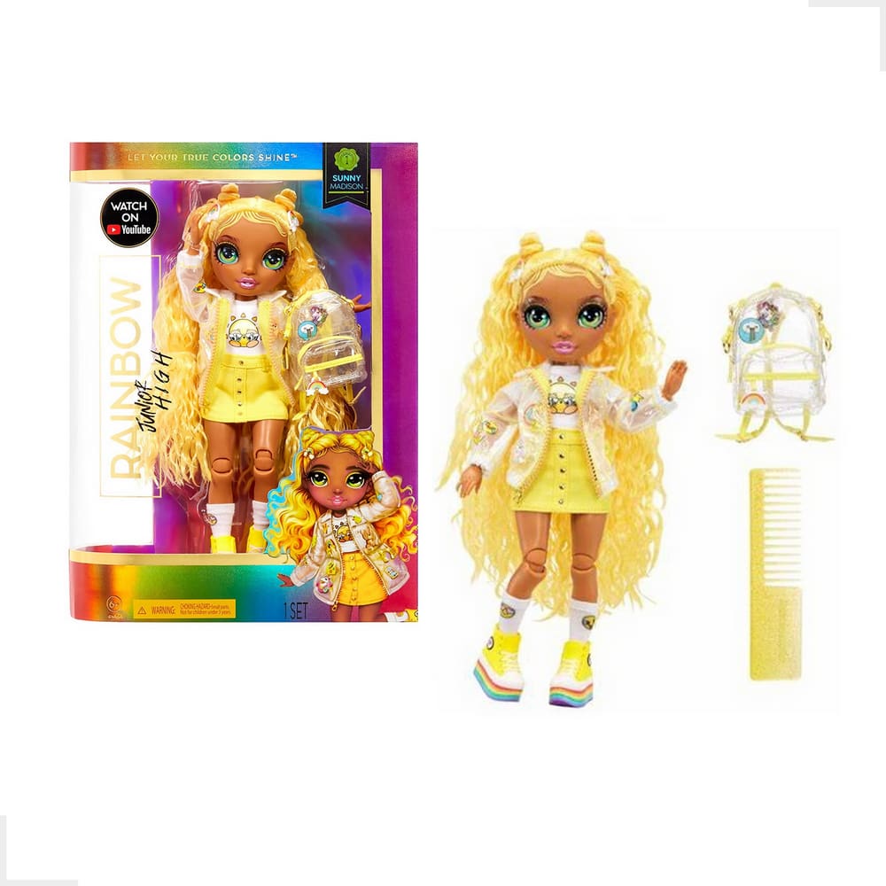 Boneca Rainbow High Edição Junior Sunny Madison Estudante Acessórios