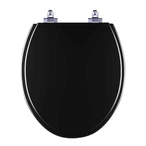 Assento Sanitário Laqueado Soft Close Spot Preto para vaso Deca