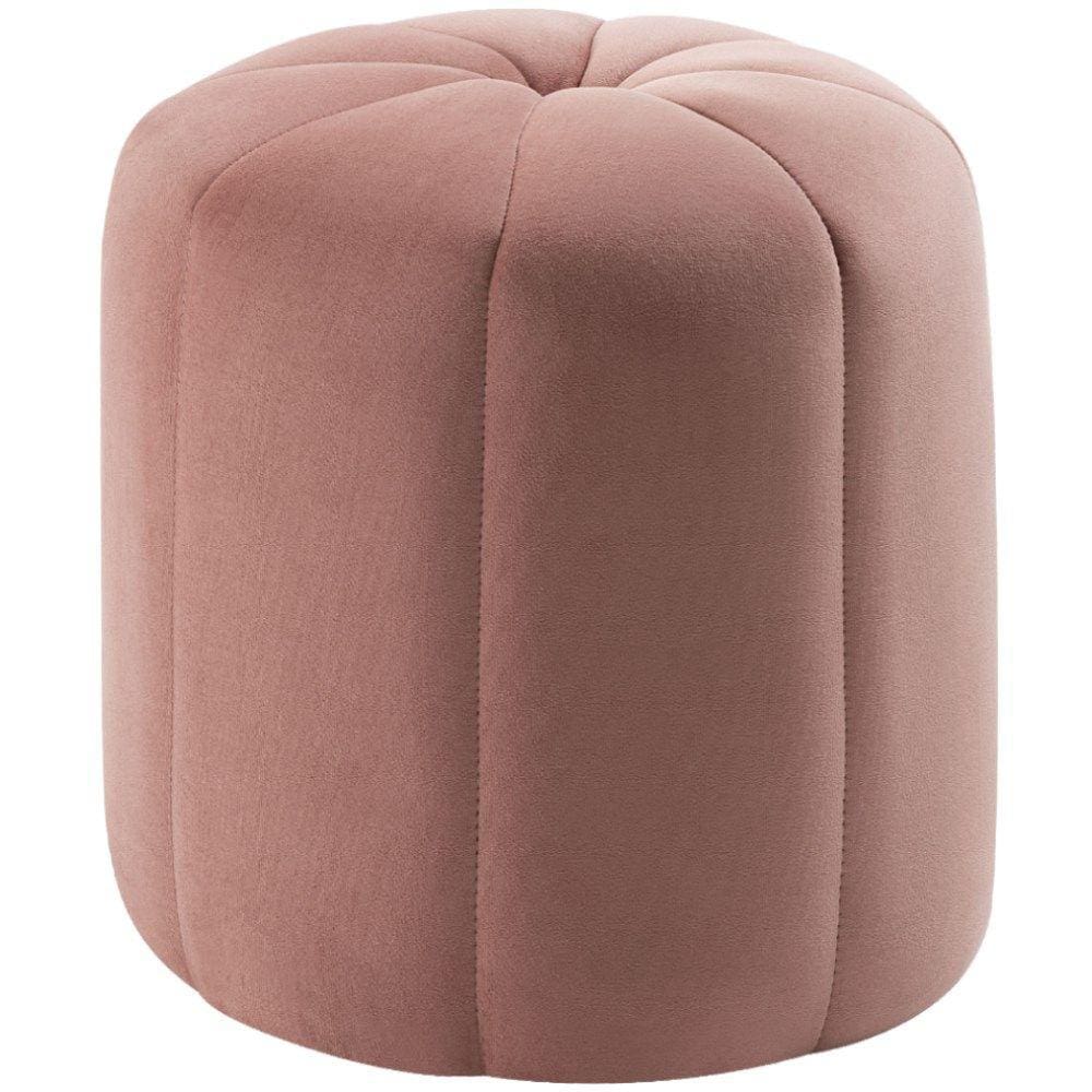 Puff Puf Para Sala P09 Veludo Rosa Dmobiliario