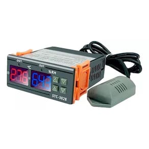 Controlador de Temp. e Umidade STC-3028 Display Duplo - Branco