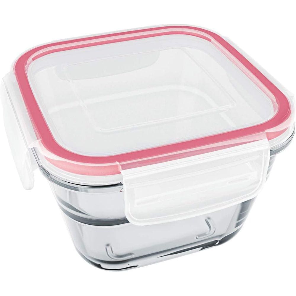 Pote De Vidro Marinex Quadrado Tampa Plástica 500ml Marmita