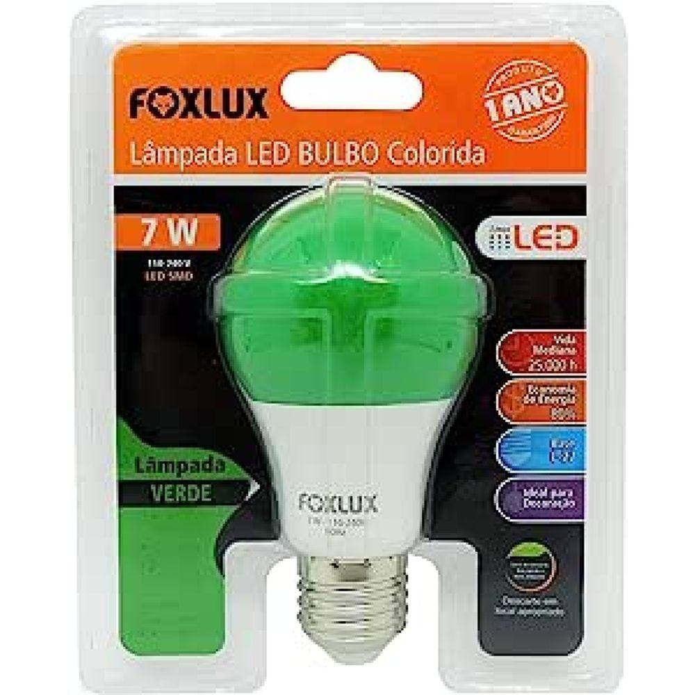Lampada Led Bulbo 7W Verde Biv Foxlux