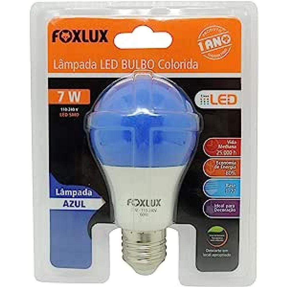 Lampada Led Bulbo 7W Azul Biv Foxlux