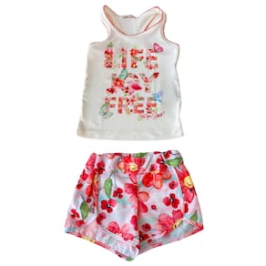 Conjunto Infantil Mon Sucré Flores Vermelho 80188