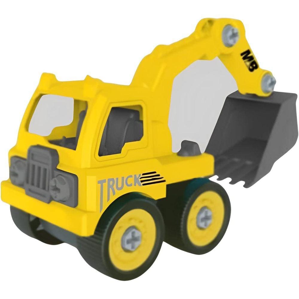 BM026 - BRINQUEDO DE MONTAR E DESMONTAR DE PLASTICO AMARELO 25 pecas (CONSTRUTORES ESCAVADEIRA) - 7898706182563