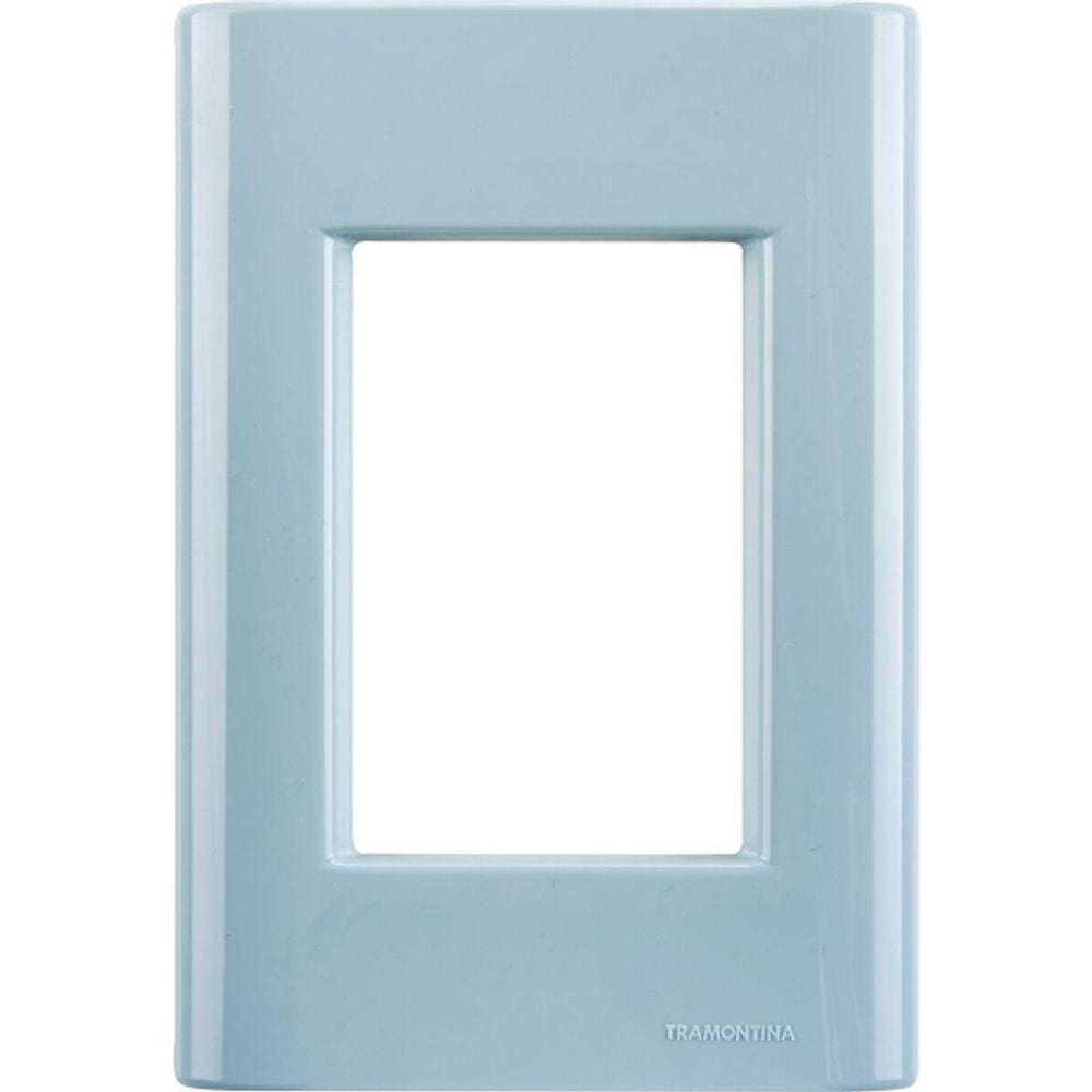Placa 3 Postos 4X2 Giz Azul Jeans Tramontina