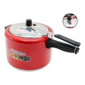 Panela de Pressão Alumínio Vermelho 4,5L - Segura e Certificada