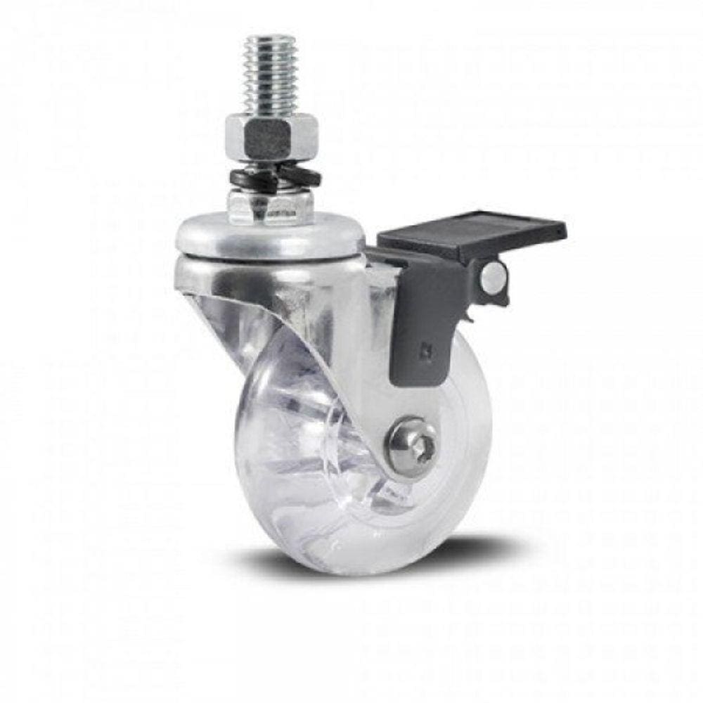 ROD. GEL GIR. 210 com ESPIGA FREIO E RODA EM PVC GEL CRISTA