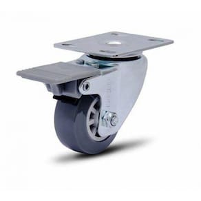ROD. CINZA GIR. 210 PLACA FREIO E RODA EM PVC com PP FURO P