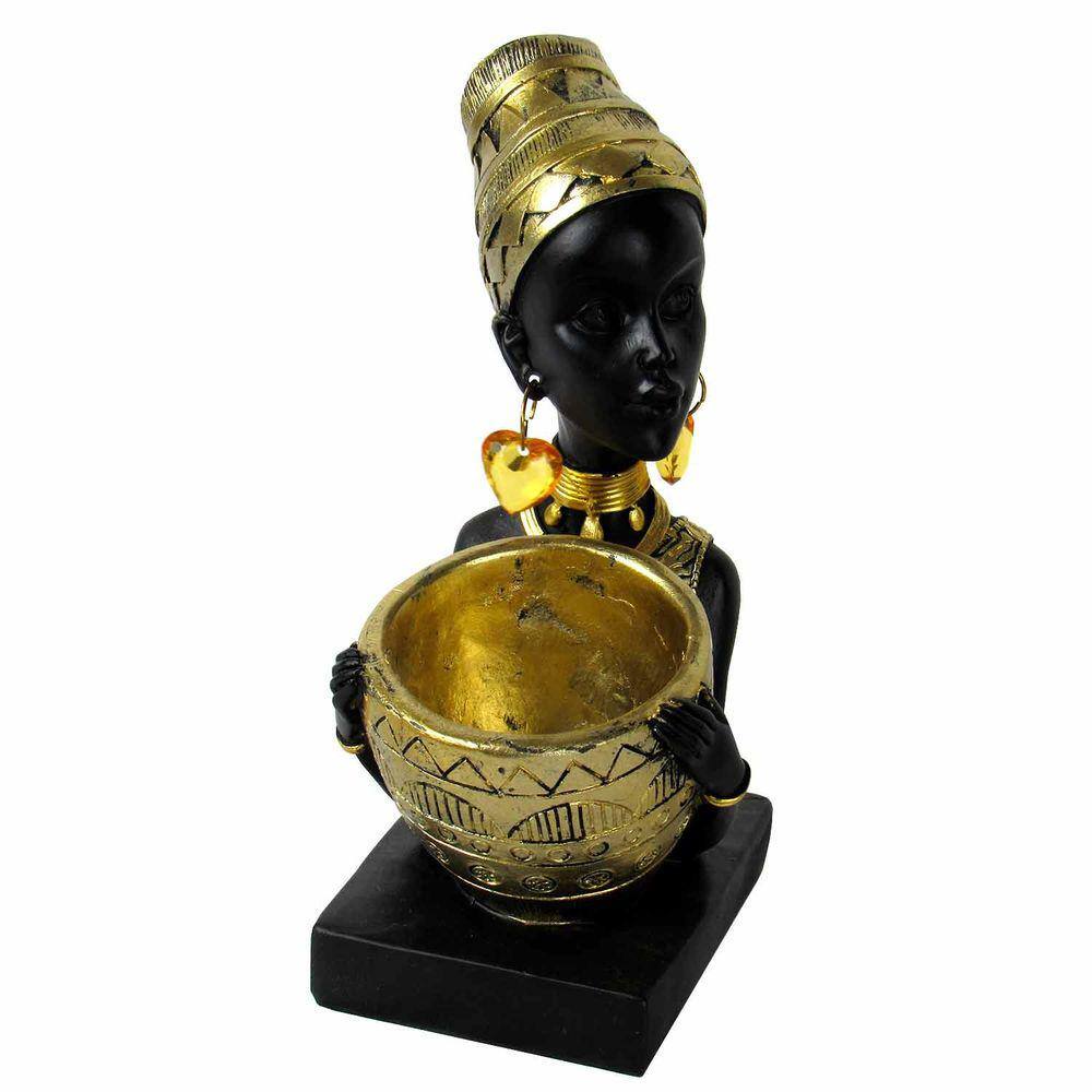 Escultura Africana Decorativa - 24x14x10cm - 36337