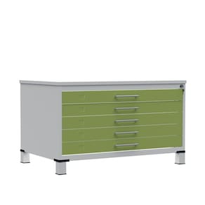 Mapoteca de Aço com 05 Gavetas Cinza/Verde Miró