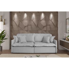Sofá Retrátil Reclinável para Sala de Estar 220cm Bardot Cinza