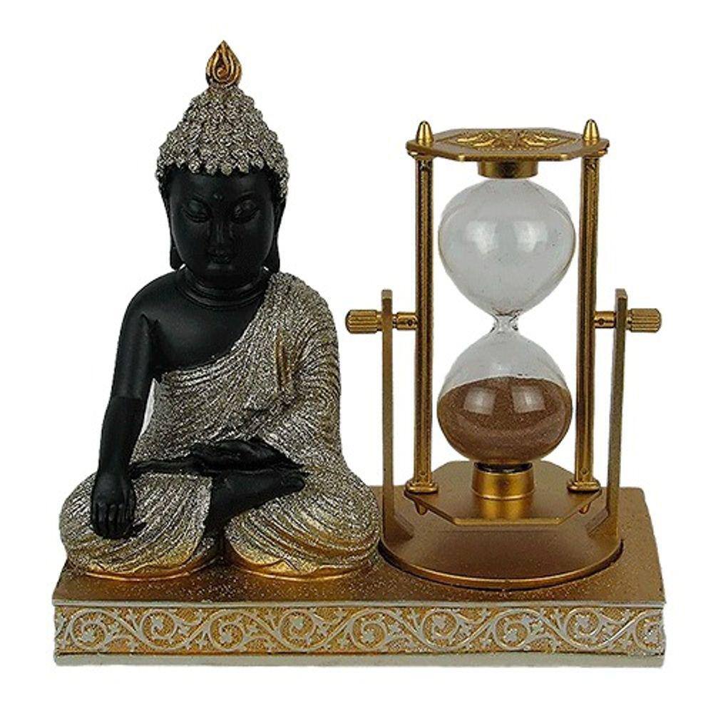 Escultura Buda com Ampulheta Decorativa - 16cm - 29020