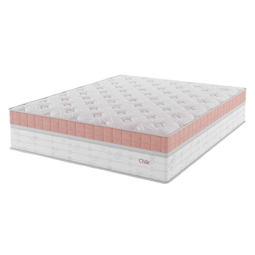 Colchão Duplo Molejo 41cm 1,88m 1,38m Chile Yescasa Rose