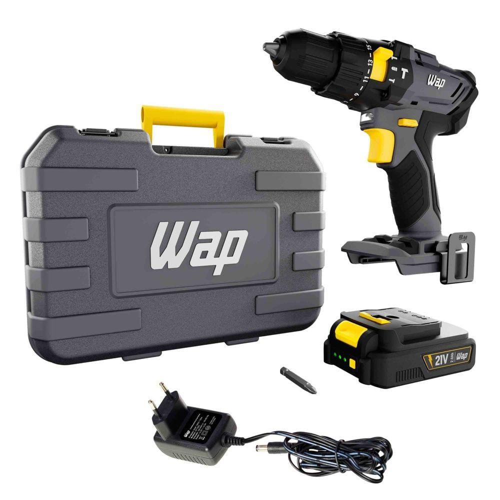 Parafusadeira e Furadeira de Impacto 3/8" K21 Id01 À Bateria com 21 Níveis de Torque Wap