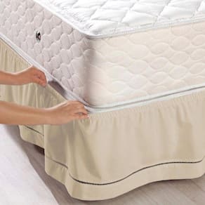 Saia Cama Box Queen Veste Fácil Santista Bege