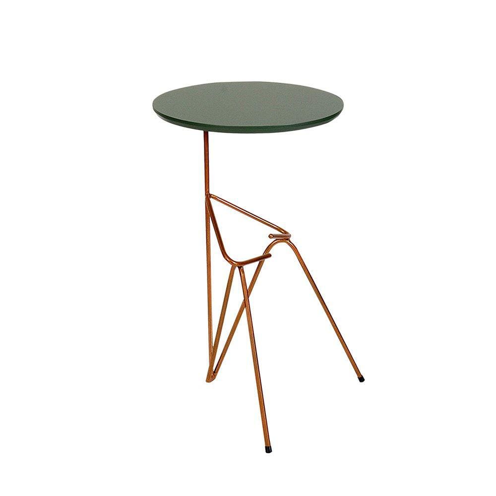 Mesa De Canto Lateral Mesinha Bambino Cobre - Verde