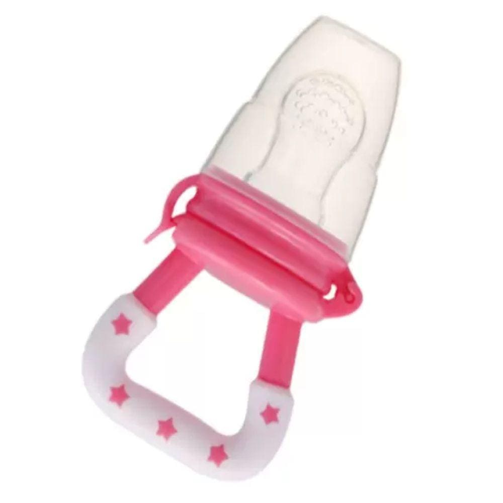 Alimentador Infantil Frutas Bebe Bico Silicone Chupeta Rosa
