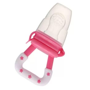 Alimentador Infantil Frutas Bebe Bico Silicone Chupeta Rosa