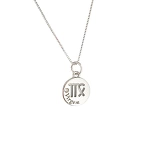Colar Zodiac Signo Virgem Pedra Strass Ródio Branco 45cm