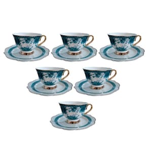 Jogo de Xícaras em Porcelana Branco - 12 Peças - 35480