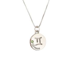 Colar Zodiac Signo Gêmeos - Pingente Ródio Branco |
