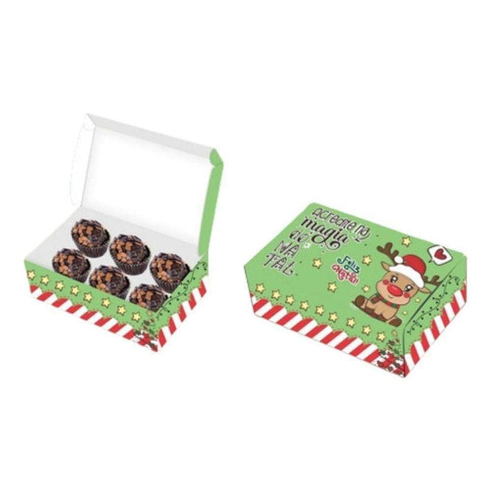 Caixa para 6 doces - Lembrancinha de Natal - Boas Festas