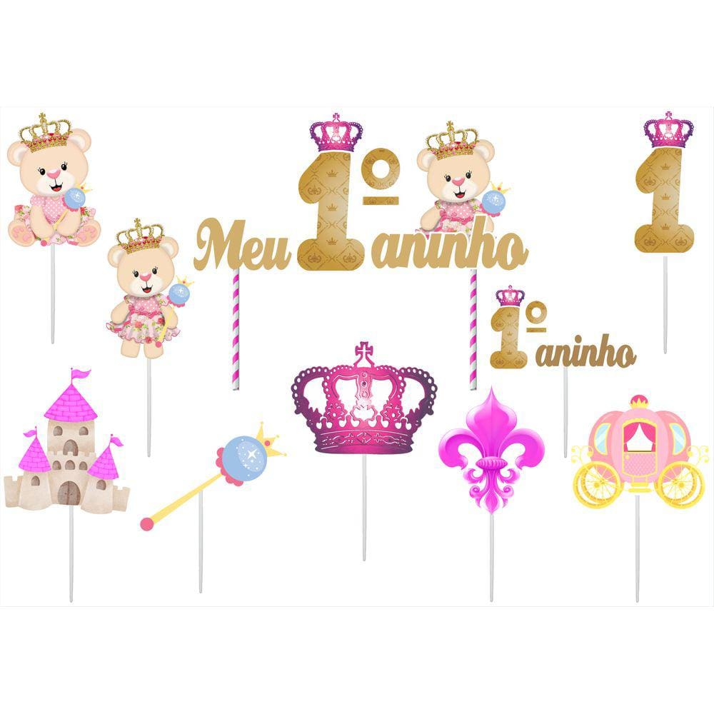 Bolo ursinha princesa, de 55 fatias, - Cleide Cakes & cia