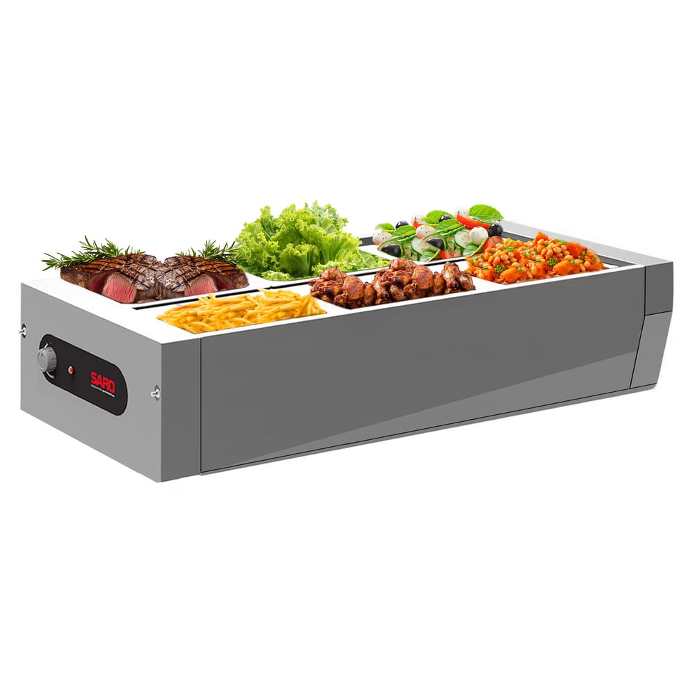 BFM622 Buffet térmico de Mesa aquecido Inox 6 cubas com tampa 220V