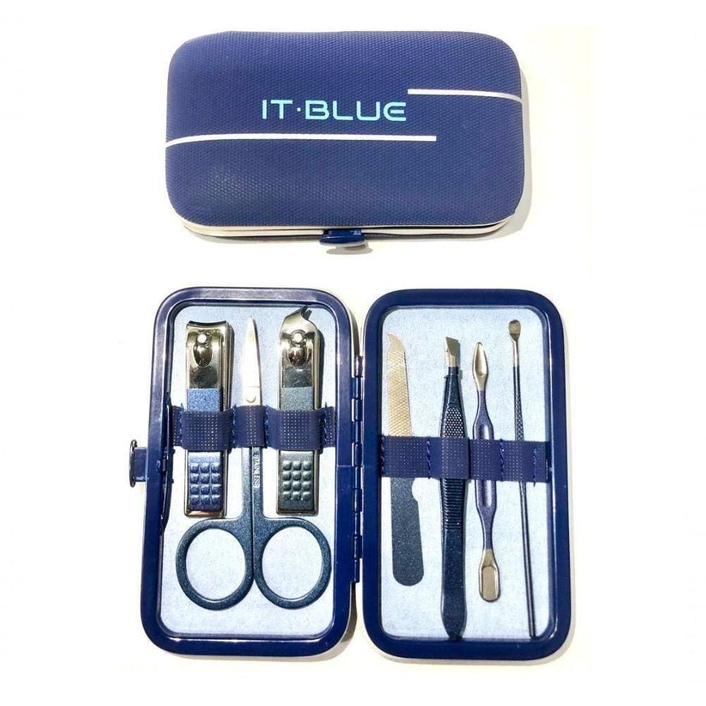 Kit Estojo 7 Peças Manicure Cortador De Unhas Aço Inoxs